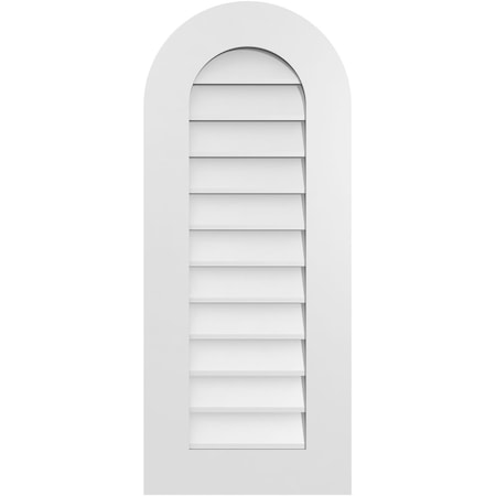 Ekena Millwork Round Top Surface Mount PVC Gable Vent: Non-Functional, w/ 3-1/2"W x 1"P Standard Frame, 16"W x 38"H GVPRT16X3801SN